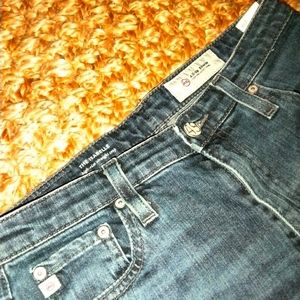 AG The Isabelle High Rise Straight Crop Blue Jeans